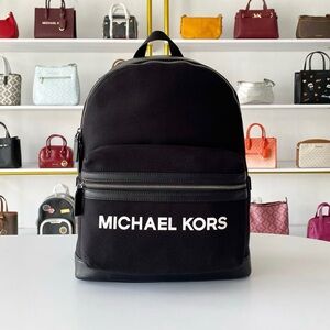 Michael Kors Cooper Black and White Logo Backpack